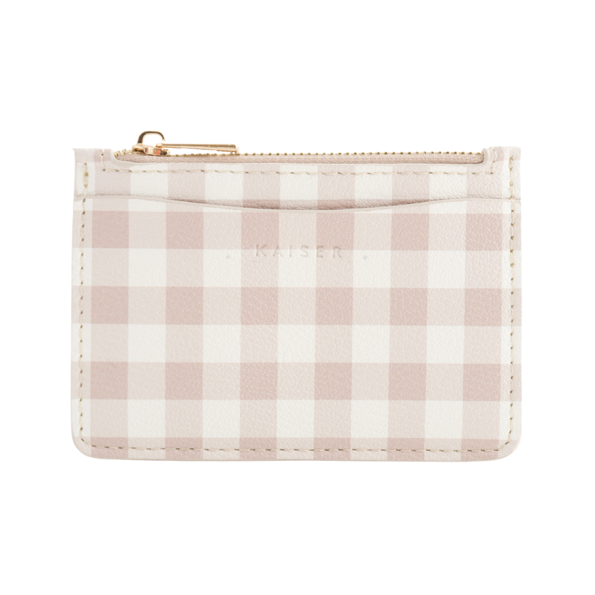 Card Pouch - Latte Gingham
